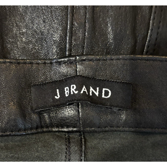 J Brand Lambskin Real Leather Pants Womens 28 Black Flare Bootcut Buttery Club - Picture 12 of 13